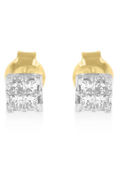 Princess Diamond Quad Earrings